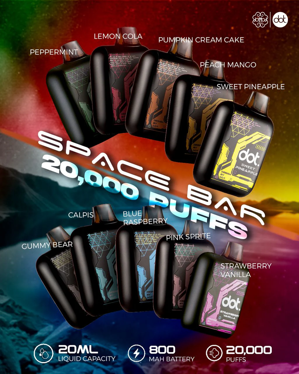 dotMod Space Bar 20000puffs Disposable - Image 3